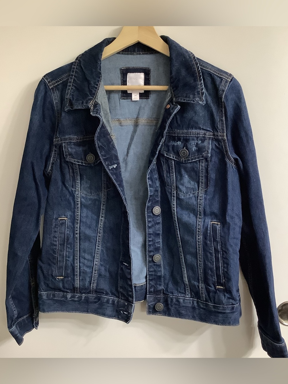 LC Lauren Conrad Dark Wash Denim Trucker Jacket Size Medium
